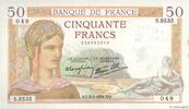 FRANCE 50 Francs CÉRÈS modifié FRANCE 50 Francs CÉRÈS modifié 1939 XF -