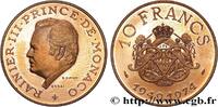 MONACO Essai de 10 Francs Rainier III 25e anniversaire de MONACO Paris 1974 (26mm, 9,97g, 6h) -