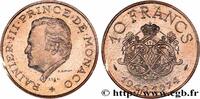 MONACO - PRINCIPALITY OF MONACO - RAINIER III Essai de 10 Francs 25e anniversaire de règne MONACO - PRINCIPALITY OF MONACO - RAINIER III Paris 1974 (26mm, 10g, 6h) -