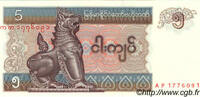 MYANMAR 5 Kyats MYANMAR 5 Kyats 1997 UNC -