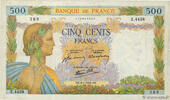 FRANCE 500 Francs LA PAIX FRANCE 500 Francs LA PAIX 1942 VF- -