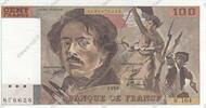 FRANCE 100 Francs DELACROIX imprimé en continu Fauté FRANCE 100 Francs DELACROIX imprimé en continu Fauté 1990 AU -