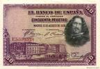 SPAIN 50 Pesetas SPAIN 50 Pesetas 1928 XF+ -