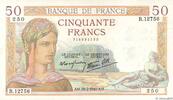 FRANCE 50 Francs CÉRÈS modifié FRANCE 50 Francs CÉRÈS modifié 1940 XF -