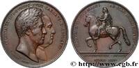 FRANCE Médaille, Rétablissement de la statue équestre de CHARLES X 1825 (29,5mm, 12,99g, 12h) -