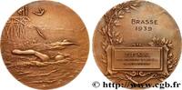 FRANCE Médaille, Natation, Brasse SPORTS 1939 (49,5mm, 45,99g, 12h) -