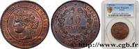 FRANCE 10 centimes Cérès III REPUBLIC Bordeaux 1874 (30mm, 10g, 6h) -