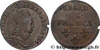 FRANCE Liard de cuivre, 2e type LOUIS XIV THE SUN KING Meung-sur-Loire 1656 (22mm, 3,76g, 6h) -