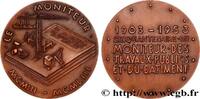 FRANCE Médaille, Cinquantenaire du Moniteur des travaux p QUATRIÈME RÉPUBLIQUE 1953 (53,5mm, 70,60g, 12h) -