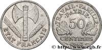 FRANCE 50 centimes Francisque, lourde FRENCH STATE 1943 (18mm, 0,84g, 6h) -