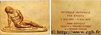 FRANCE Plaquette, Mutuelle nationale des sports ASSURANCES 1975 (63,5mm, 159,79g, 12h) -