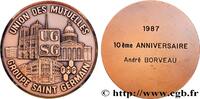 FRANCE Médaille, 10e anniversaire de l’Union des mutuels, ASSURANCES 1987 (69,5mm, 176,33g, 12h) -