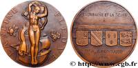 FRANCE Médaille, La Seine Fleuve, L’Urbaine et la Seine ASSURANCES 1946 (58,5mm, 94,63g, 12h) -
