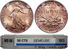 FRANCE 50 centimes Semeuse III REPUBLIC Paris 1913 (18mm, 2,50g, 6h) -