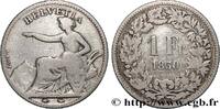 SWITZERLAND - CONFEDERATION OF HELVETIA 1 Franc Helvetia assise SWITZERLAND - CONFEDERATION OF HELVETIA Paris 1850 (23mm, 4,77g, 12h) -