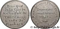FRANCE Médaille, Banquet de la garde nationale de Tourcoi DEUXIÈME RÉPUBLIQUE 1848 (39,5mm, 16,55g, 12h) -