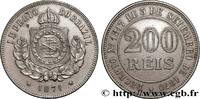 BRAZIL 200 Reis Empire du Brésil BRAZIL 1871 (32mm, 15,15g, 6h) -