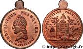 FRANCE Médaillette, La Constitution française DEUXIÈME RÉPUBLIQUE 1848 (28mm, 6,24g, 12h) -