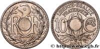 FRANCE 10 centimes Lindauer, non perforé, 4 g III REPUBLIC Paris 1921 (21mm, 4,00g, 6h) -