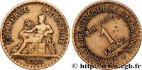 FRANCE 1 franc Chambres de Commerce, Fautée coins tournés III REPUBLIC Paris 1923 (23mm, 3,97g, 5h) -