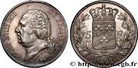 FRANCE 5 francs Louis XVIII, tête nue LOUIS XVIII Paris 1822 (37,21mm, 24,88g, 6h) -