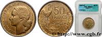 FRANCE 50 francs Guiraud IV REPUBLIC Beaumont-Le-Roger 1954 (27mm, 8g, 6h) -