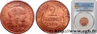FRANCE 2 centimes Daniel-Dupuis III REPUBLIC Paris 1908 (20mm, 2g, 6h) -