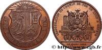 FRANCE Médaille, Inauguration du chemin de fer de Lyon à TRANSPORTS Suisse, Genève 1858 (47,5mm, 56,60g, 12h) -