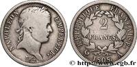 FRANCE 2 francs Napoléon Ier tête laurée, République fran PREMIER EMPIRE / FIRST FRENCH EMPIRE Paris 1808 (27mm, 9,61g, 6h) -