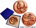 FRANCE Médaille, Jean de la Fontaine LITTÉRATURE : ÉCRIVAINS/ÉCRIVAINES - POÈTES Monnaie de Paris 1982 (59mm, 122,56g, 12h) -