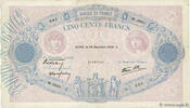 FRANCE 500 Francs BLEU ET ROSE modifié FRANCE 500 Francs BLEU ET ROSE modifié 1939 VF -