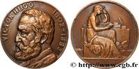 FRANCE Médaille, Victor Hugo LITTÉRATURE : ÉCRIVAINS/ÉCRIVAINES - POÈTES (1935) (67,5mm, 151,30g, 12h) -
