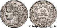 FRANCE 50 centimes Cérès, Troisième République III REPUBLIC Paris 1871 (18mm, 2,48g, 6h) -