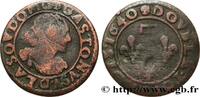FRANCE Double tournois, type 15 DOMBES - PRINCIPALITY OF DOMBES - GASTON OF ORLEANS Trévoux 1640 (20mm, 1,80g, 6h) -