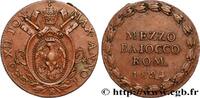 VATICAN AND PAPAL STATES 1/2 Baiocco VATICAN AND PAPAL STATES Bologne 1824 (25,6mm, 6,14g, 12h) -
