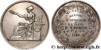 FRANCE Médaille, Gymnase musical militaire, Accessit d’op MUSIQUE, ARTS ET CONCERTS 1848 (36,5mm, 22,05g, 12h) -