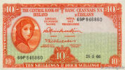 IRELAND REPUBLIC 10 Shillings IRELAND REPUBLIC 10 Shillings 1966 VF+ -