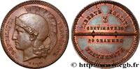 FRANCE Concours de 10 centimes, essai en cuivre par Rogat II REPUBLIC Paris n.d. (30mm, 14,10g, 6h) -
