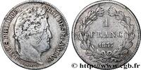 FRANCE 1 franc Louis-Philippe, couronne de chêne LOUIS-PHILIPPE I Lyon 1837 (23mm, 4,99g, 6h) -