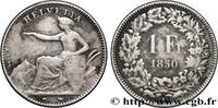 SWITZERLAND - CONFEDERATION OF HELVETIA 1 Franc Helvetia assise SWITZERLAND - CONFEDERATION OF HELVETIA Paris 1850 (23mm, 4,54g, 12h) -