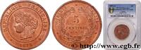 FRANCE 5 centimes Cérès III REPUBLIC Bordeaux 1872 (25mm, 5g, 6h) -