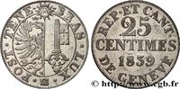 SWITZERLAND - REPUBLIC OF GENEVA 25 Centimes SWITZERLAND - REPUBLIC OF GENEVA 1839 (25mm, 4,05g, 6h) -