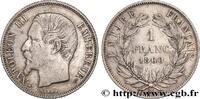 FRANCE 1 franc Napoléon III, tête nue SECOND EMPIRE Strasbourg 1860 (23,02mm, 4,95g, 6h) -
