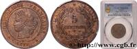 FRANCE 5 centimes Cérès III REPUBLIC Paris 1877 (25mm, 5g, 6h) -