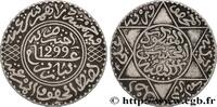 MOROCCO 5 Dirhams (1/2 Rial) Hassan I an 1299 MOROCCO Paris 1881 (32,7mm, 14,36g, 12h) -