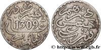MOROCCO 1 Dirham Hassan I an 1309 MOROCCO Paris 1891 (17mm, 2,89g, 12h) -