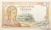 FRANCE 50 Francs CÉRÈS modifié FRANCE 50 Francs CÉRÈS modifié 1939 VF+ -
