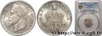 FRANCE 50 centimes Napoléon III, tête laurée SECOND EMPIRE Strasbourg 1867 (18mm, 2,50g, 6h) -