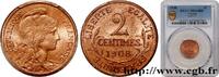 FRANCE 2 centimes Daniel-Dupuis III REPUBLIC Paris 1908 (20mm, 2g, 6h) -