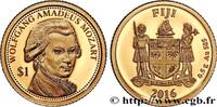 FIJI 1 Dollar Proof Mozart FIJI 2016 (11mm, 0,50g, 12h) -